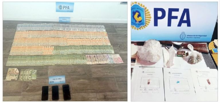 La Federal desarticuló banda narco en Trelew: 4 detenidos y casi 2 kilos de droga secuestrados