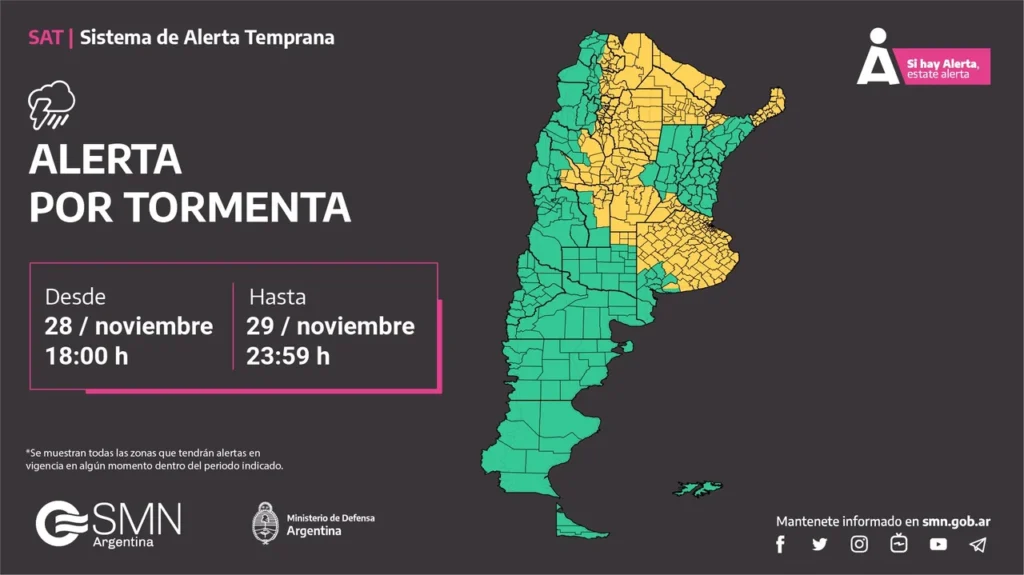 Alerta hoy por tormentas y granizo: La Rioja y otras 13 provincias afectadas