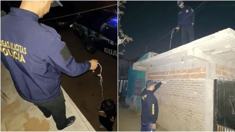 Así cayó transa que atendía a sus clientes desde el techo de su casa con rudimentario sistema