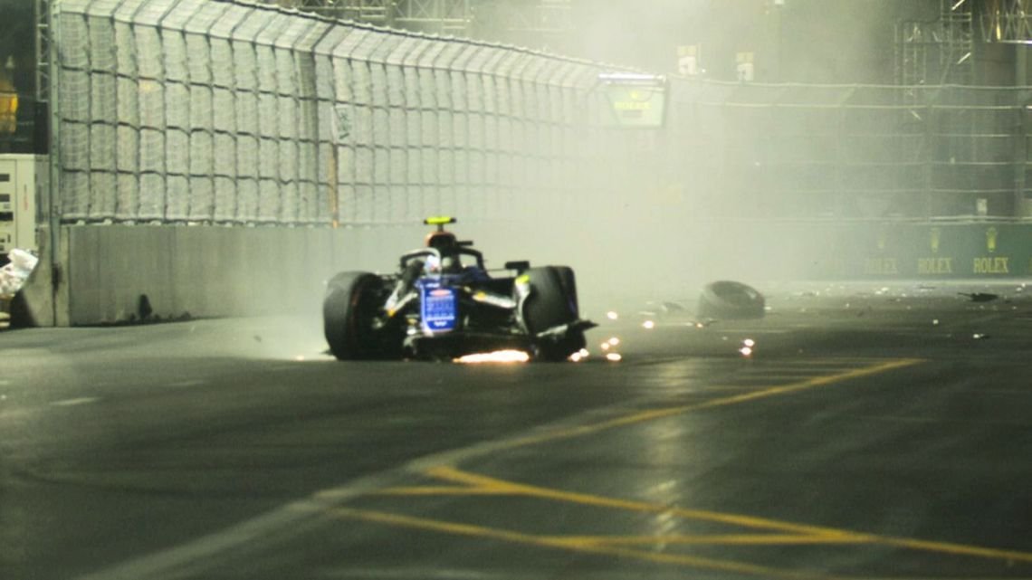 Colapinto venía al límite y chocó en la Q2: el video del dramático accidente en Las Vegas