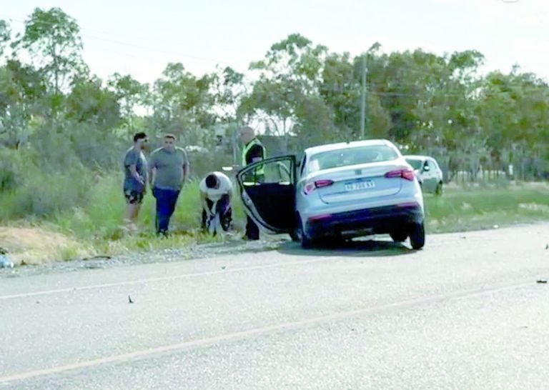 Dos lesionados al hospital tras violento choque en la ruta 7, entre Trelew y Rawson