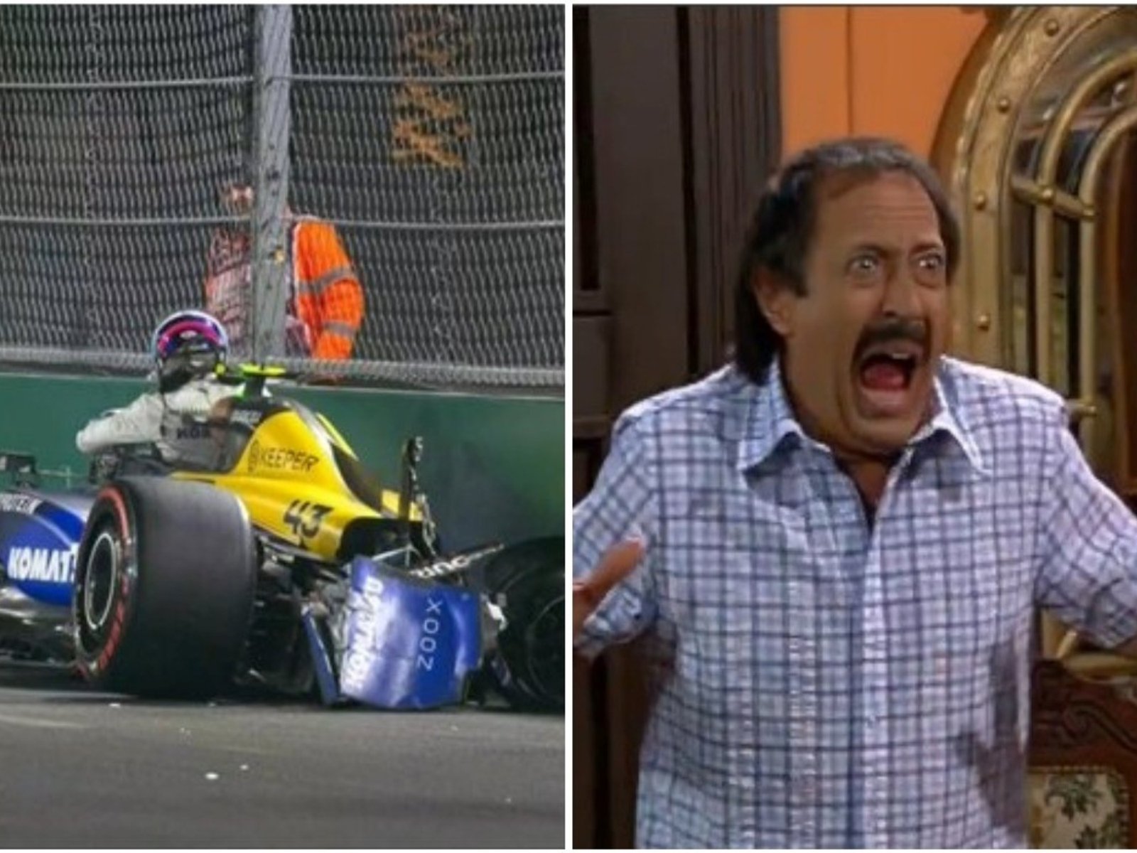 Franco Colapinto volvió a chocar y estallaron los memes tras el accidente en el GP de Las Vegas
