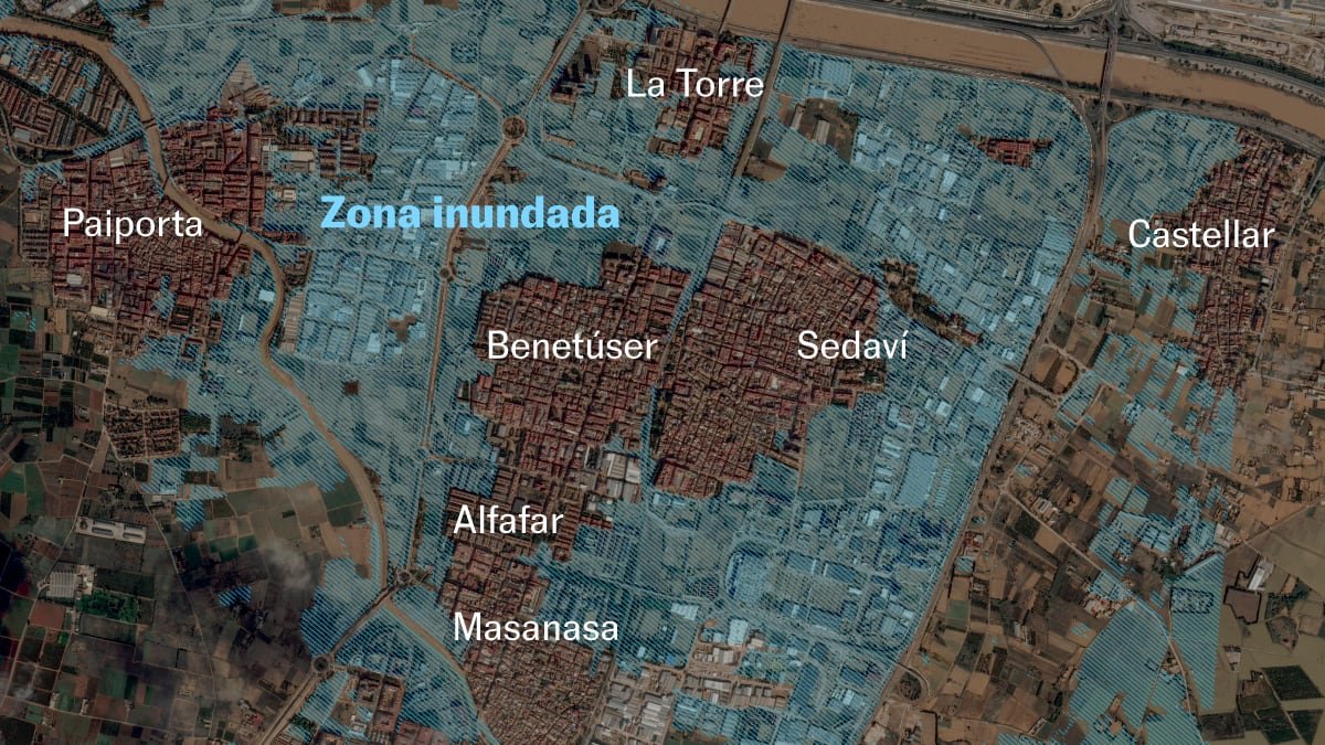 Las imágenes de satélite miden las zonas inundadas del sur de Valencia | España