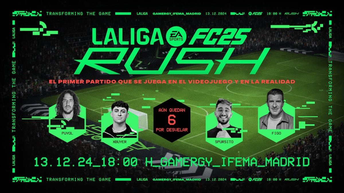 Leyendas del fútbol como Puyol y Figo vencen a los gamers en el evento LaLiga EA Sports x FC 25 rush | Fútbol | Deportes