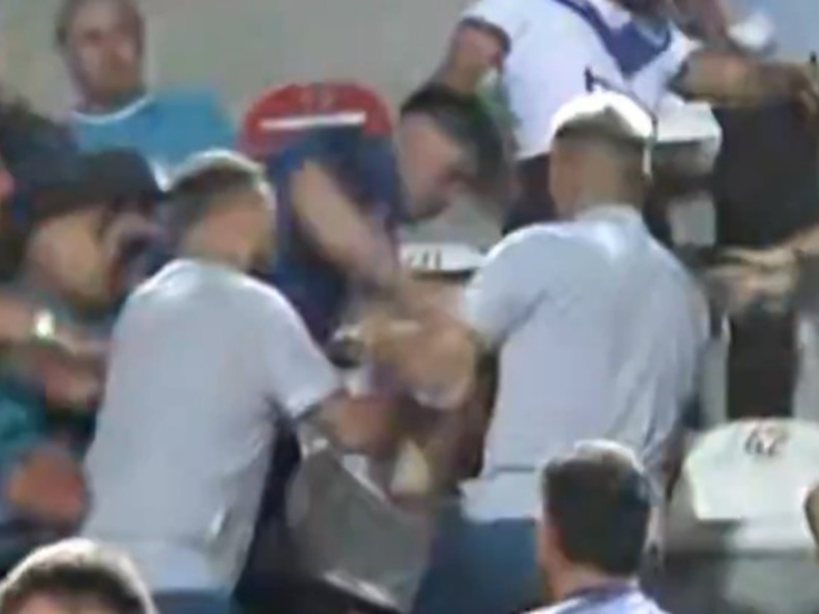 Los jugadores de Vélez, a las piñas con los hinchas en la tribuna tras la derrota contra Central Córdoba en la final de la Copa Argentina