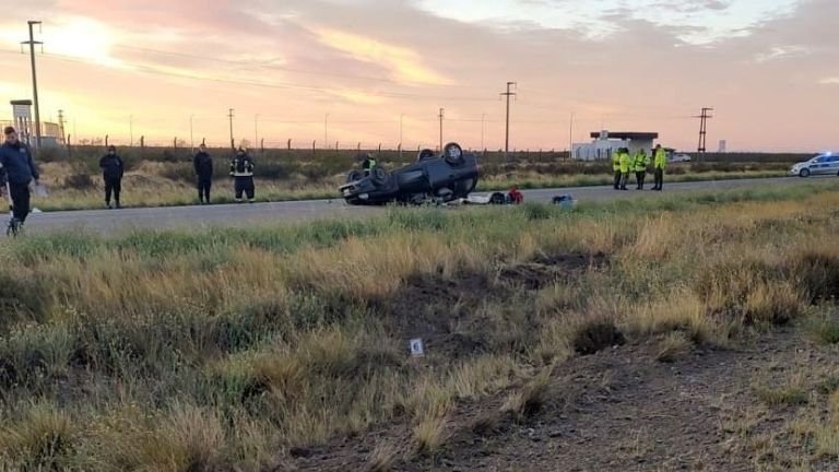 Vuelco con cuatro heridos en Ruta 3 entre Trelew y Madryn