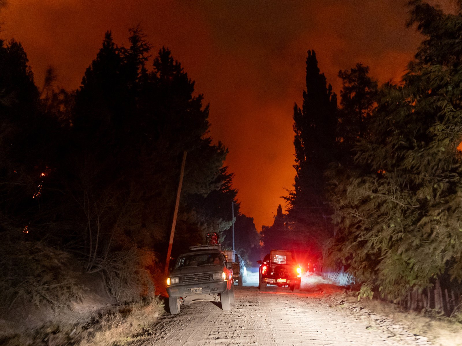 avanza el fuego, crecen los evacuados y un detenido por hacer una fogata en un bosque