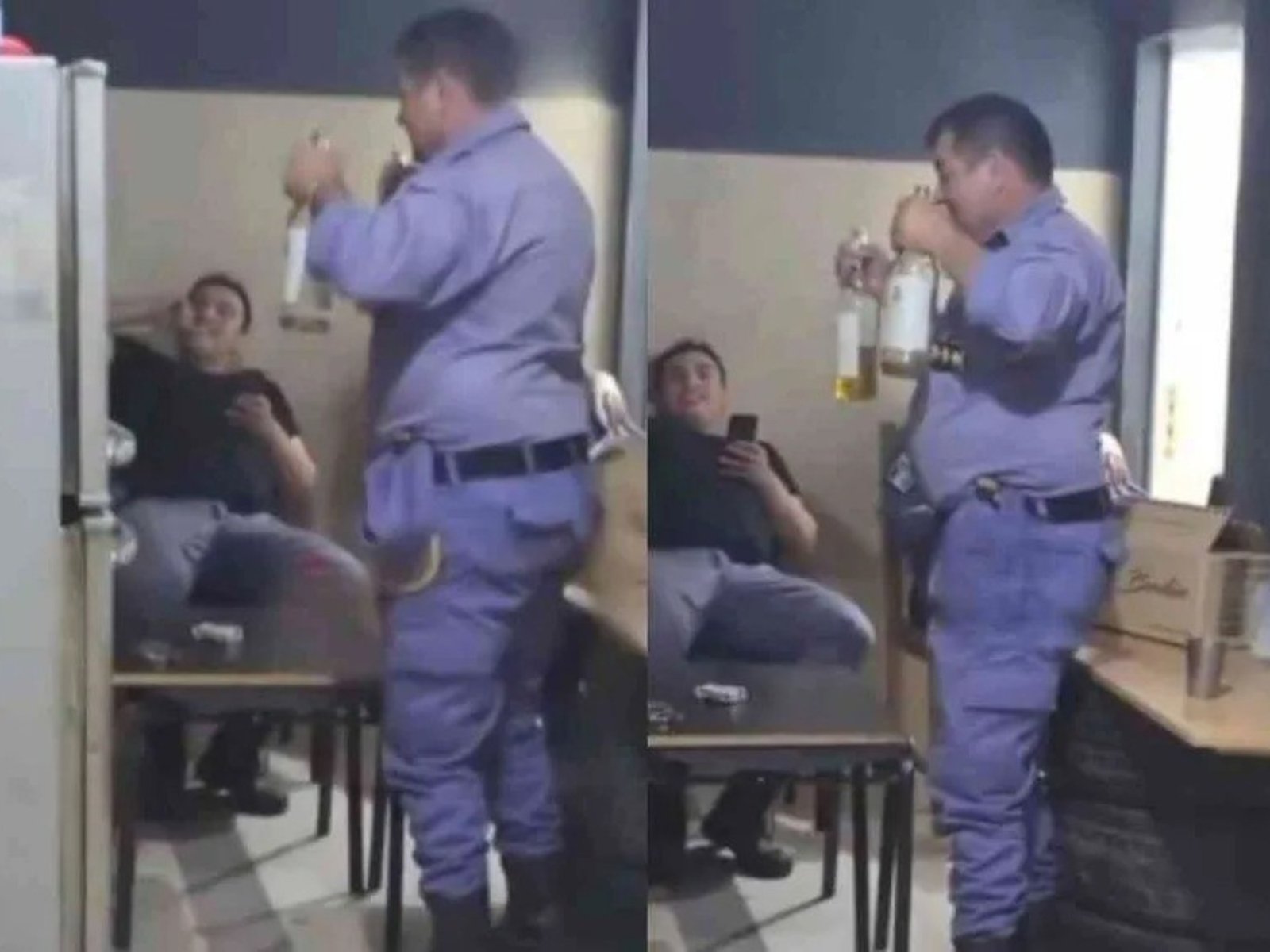 grabaron a policías tomando alcohol en una comisaría y fueron suspendidos