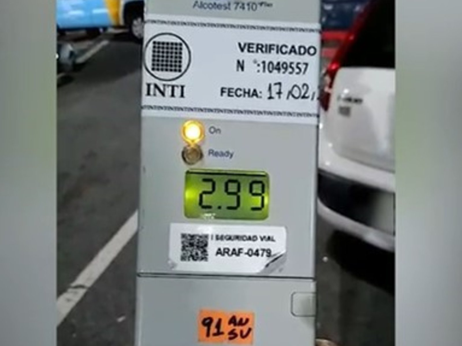 la justificación del conductor que circulaba con 2,99 gramos de alcohol en sangre por Autopista Riccheri