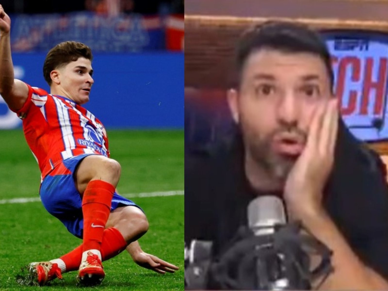 la reacción en vivo del Kun Agüero que lo estaba transmitiendo por streaming y algo sospechó