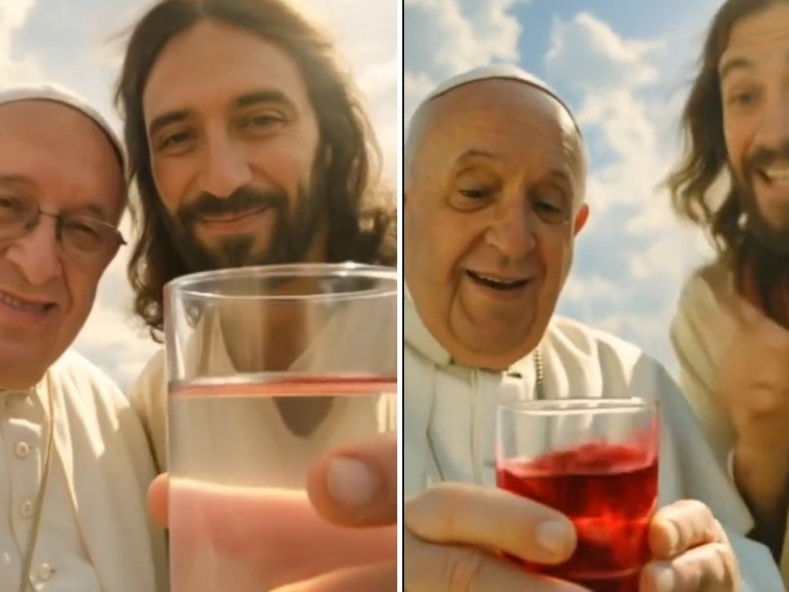 Con inteligencia artificial, recrean un emotivo encuentro entre el papa Francisco y Jesús