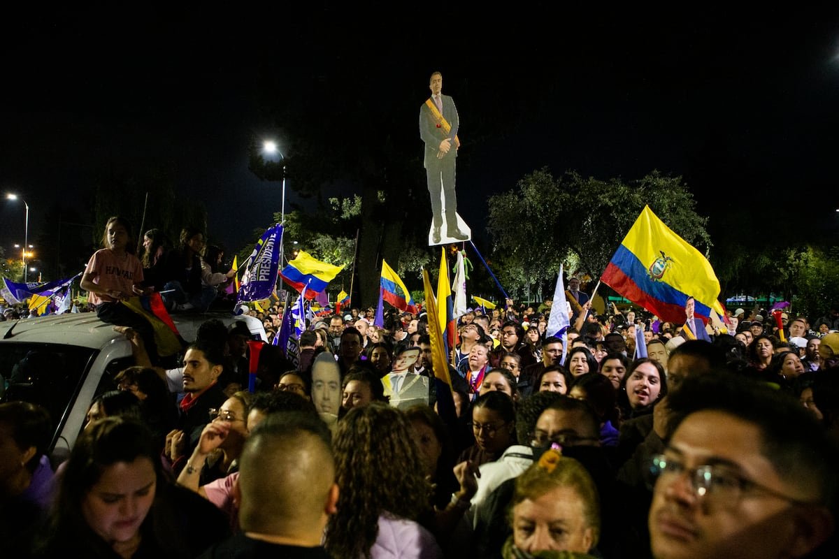 Daniel Noboa, el gran ausente de la fiesta de su victoria en las calles de Quito