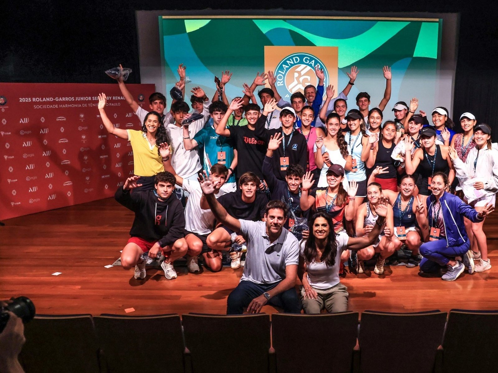 El reencuentro de Del Potro y Gabriela Sabatini, los maestros de los chicos que sueñan con estar en Roland Garros Junior