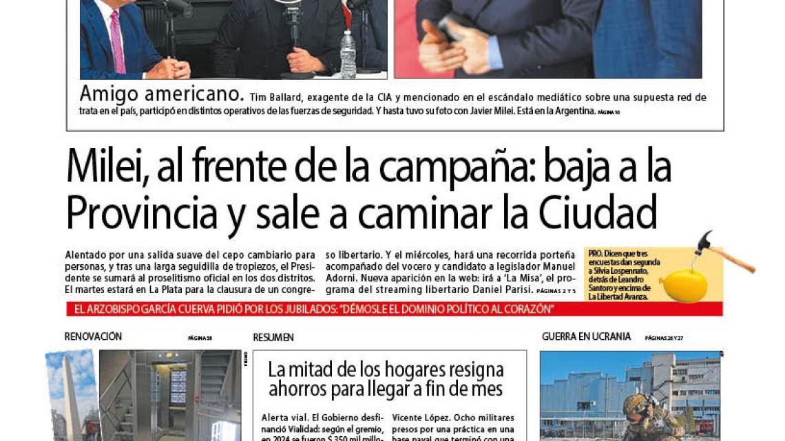 La tapa del Diario PERFIL del sábado 19 de abril de 2025