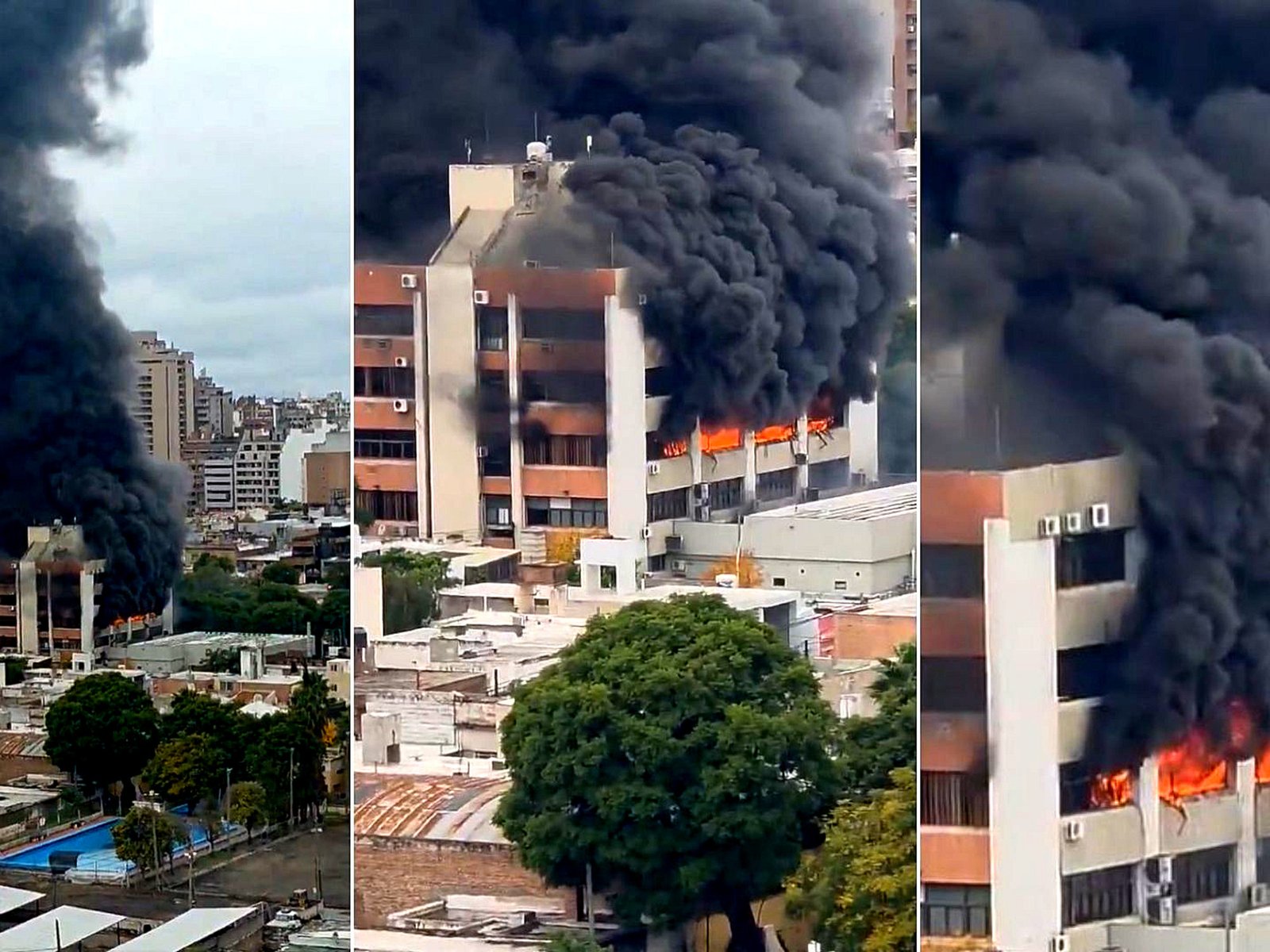 Se incendia en Córdoba la sede de Apross, la obra social provincial: tres pisos en llamas