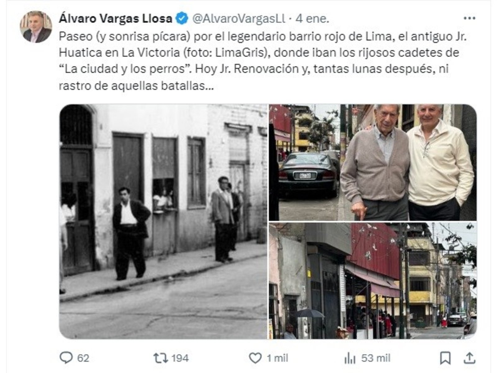 Una recorrida especial que Vargas Llosa hizo por los escenarios de sus libros