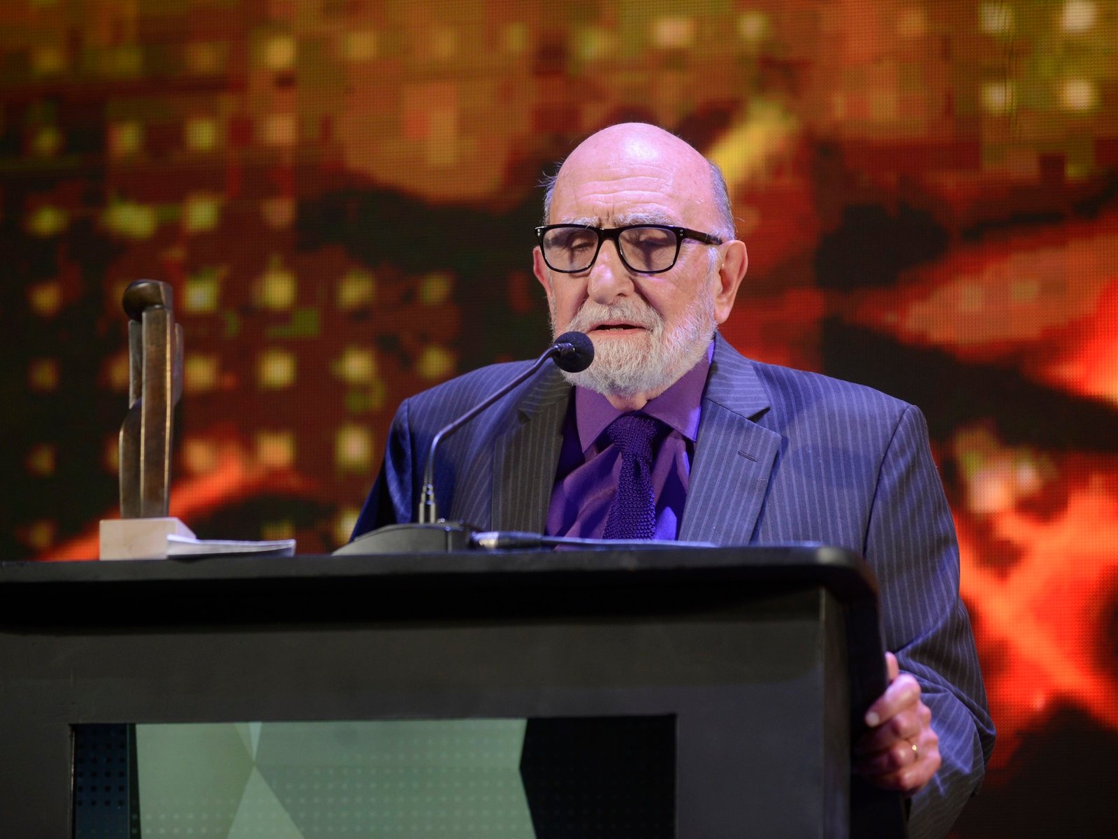 el día que el artista recibió el Premio Ñ a la Trayectoria