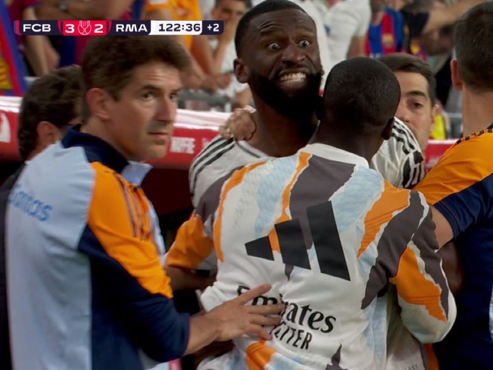 roja y furia en la final de la Copa del Rey que Barcelona le ganó a Real Madrid