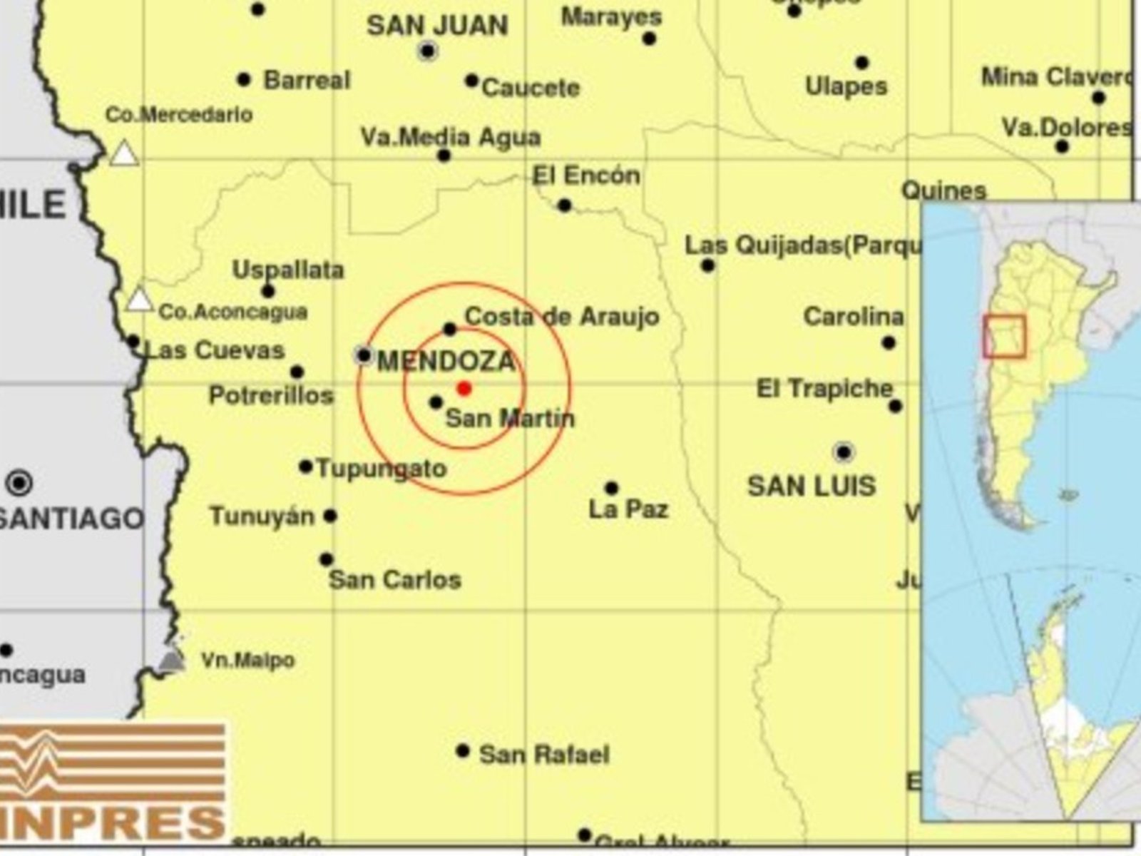 Un fuerte sismo de 3,6 sacudió a Mendoza