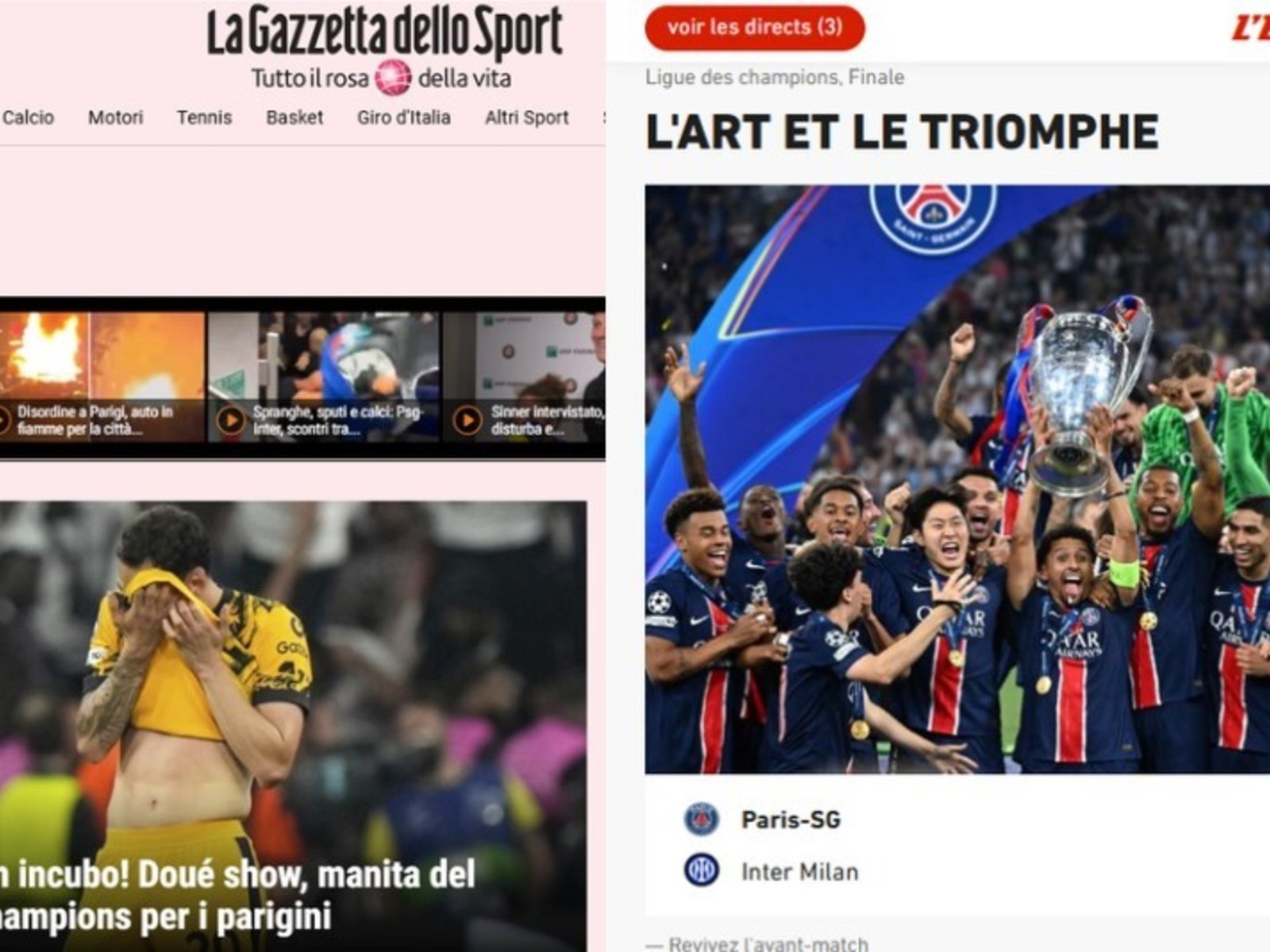 las reacciones internacionales a la final de la Champions League