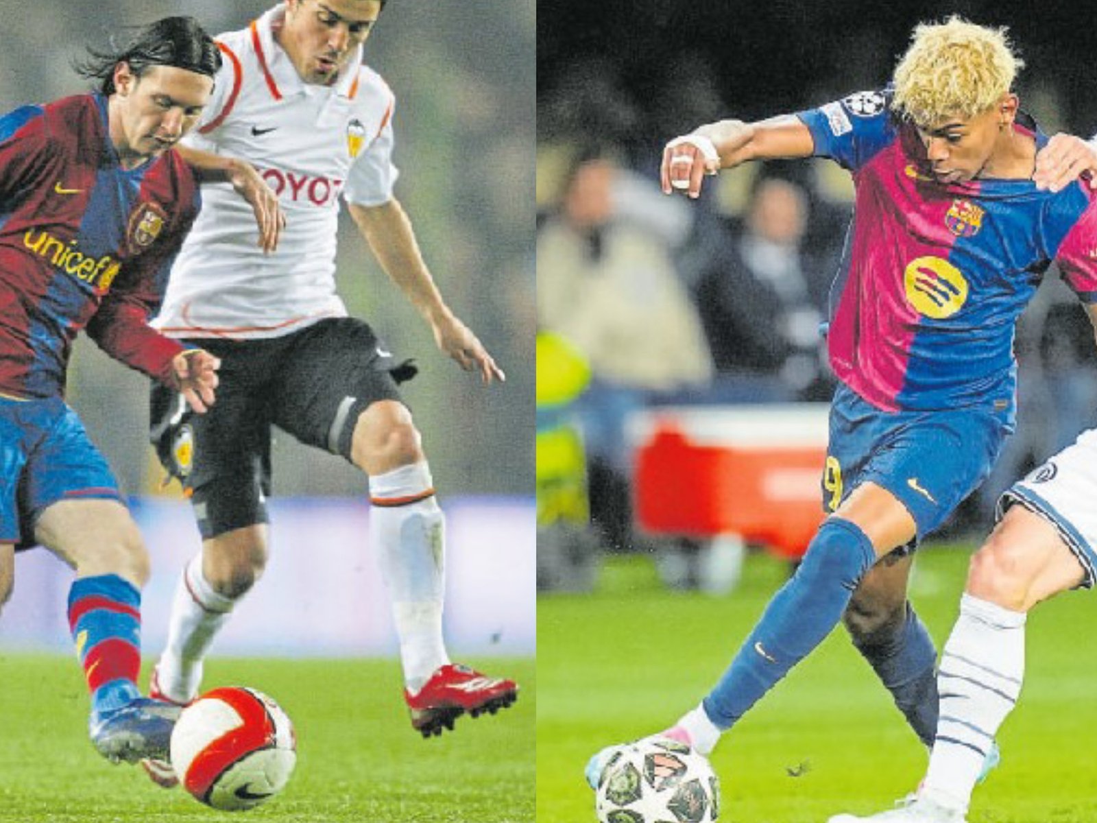 ¿quién tuvo mejores números en sus primeros 100 partidos con la camiseta de Barcelona de España?