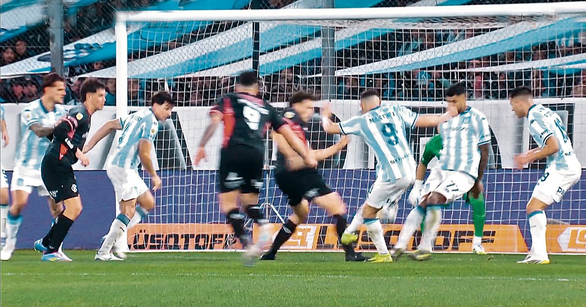 Increíble, pero penal: Maravilla la metió, pero antes hizo foul y Racing perdió en el descuento :: Olé