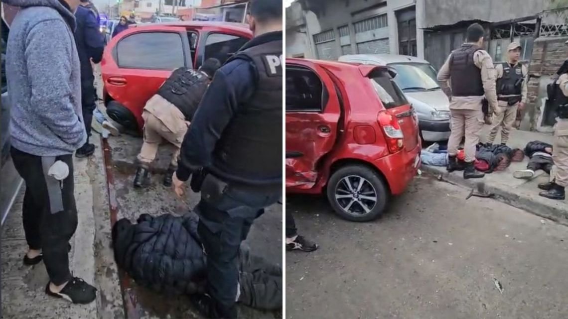 Persecución y choque: detuvieron a menores de 14 y 17 años en un auto robado y con 2 armas