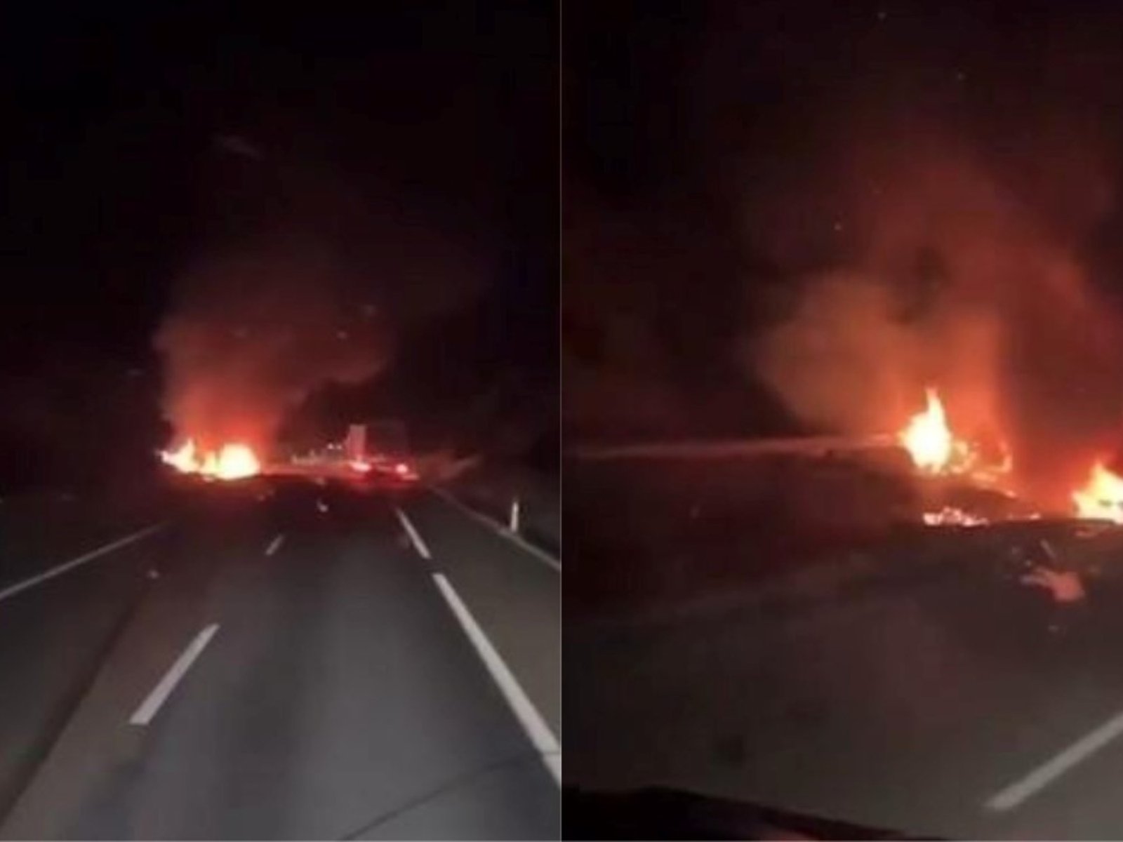 Un conductor filmó el auto de Diogo Jota mientras se incendiaba, minutos después del accidente
