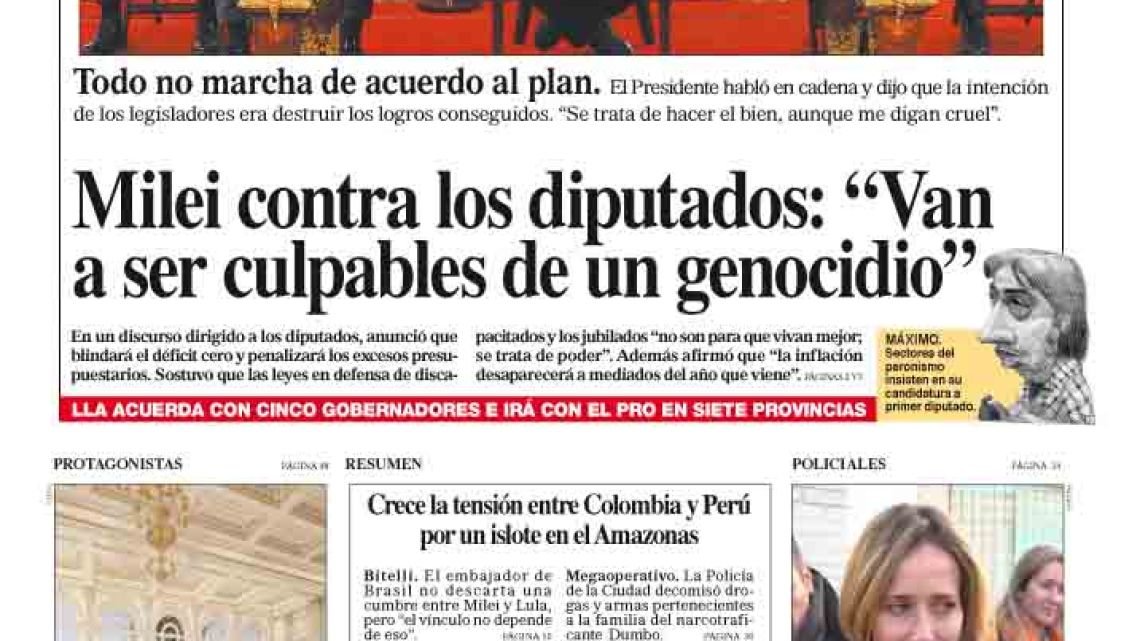 La tapa del Diario PERFIL del sábado 9 de agosto de 2025