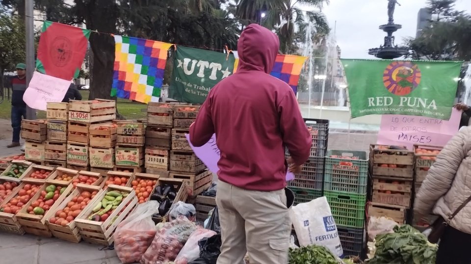 Un tomatazo para visibilizar la crisis de los pequeños y medianos productores | Actividad de la Unión de Trabajadores de la Tierra (UTT) en Jujuy