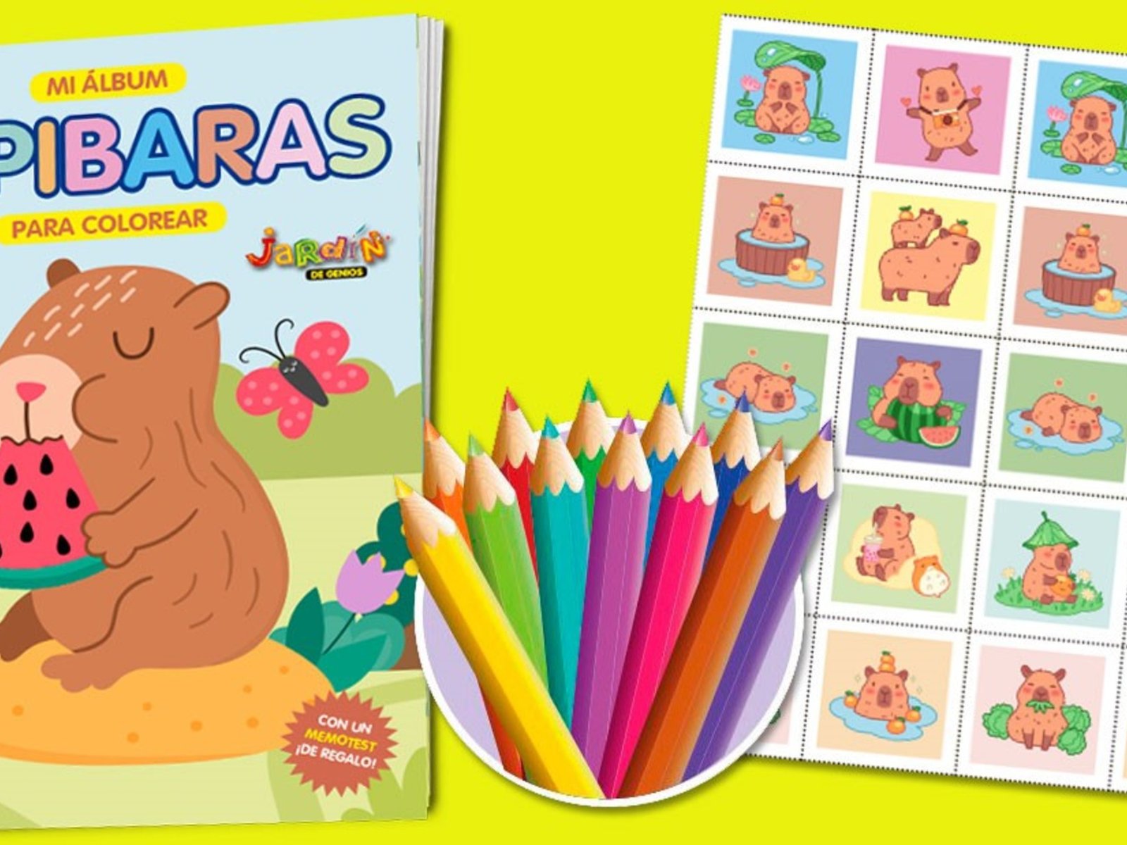 los capibaras llegan al mundo de los más chicos en un libro para colorear