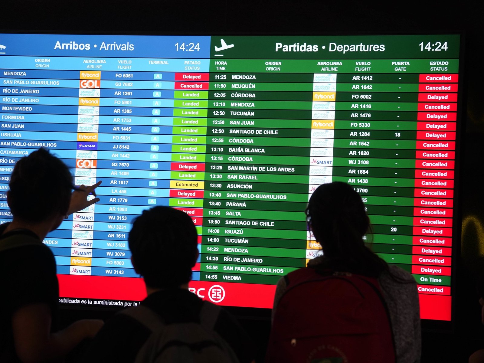 vuelos cancelados, gritos, filas eternas y caos en Aeroparque