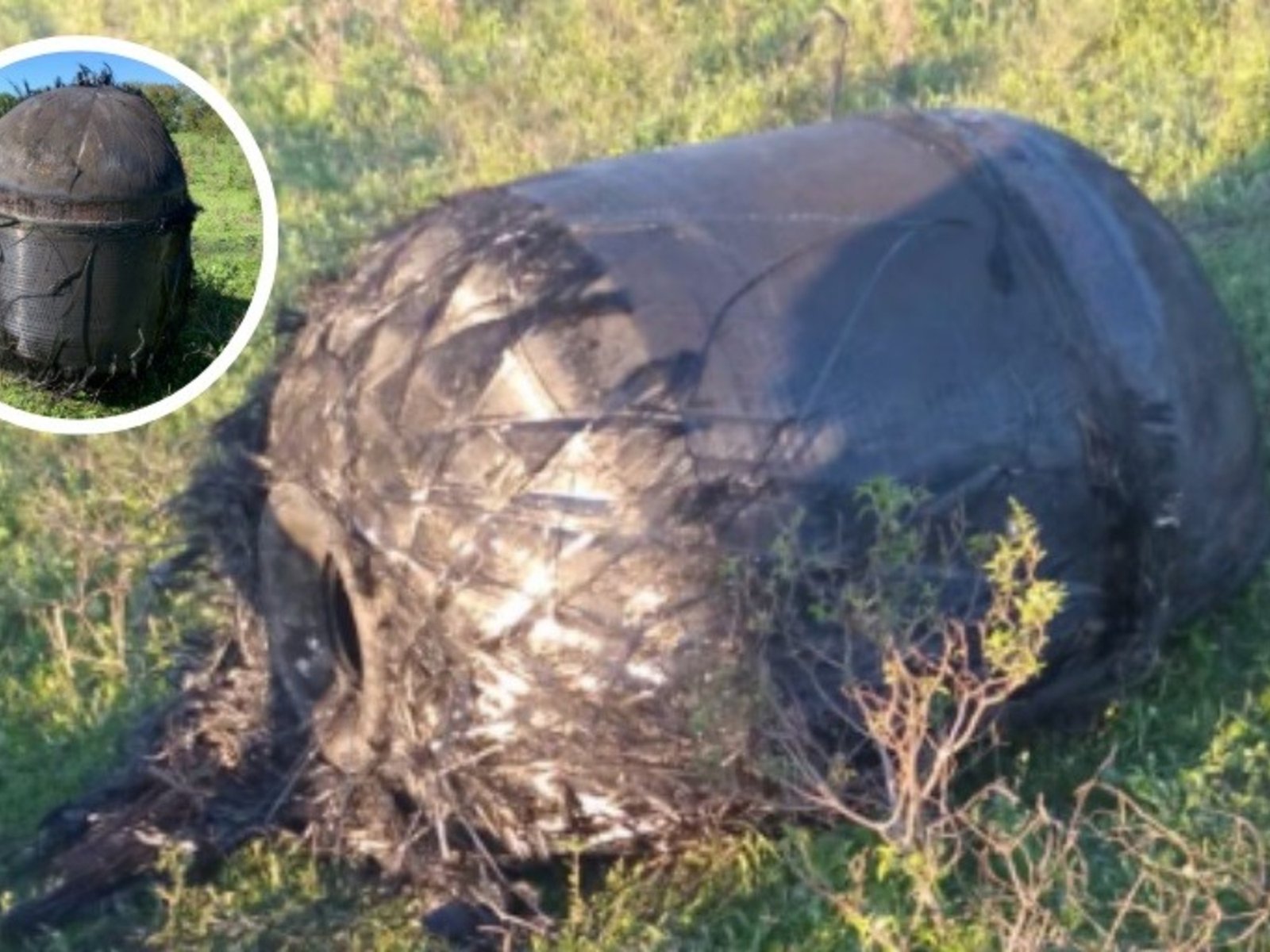 hallaron un gran objeto metálico en un campo y los vecinos aseguran que cayó del cielo