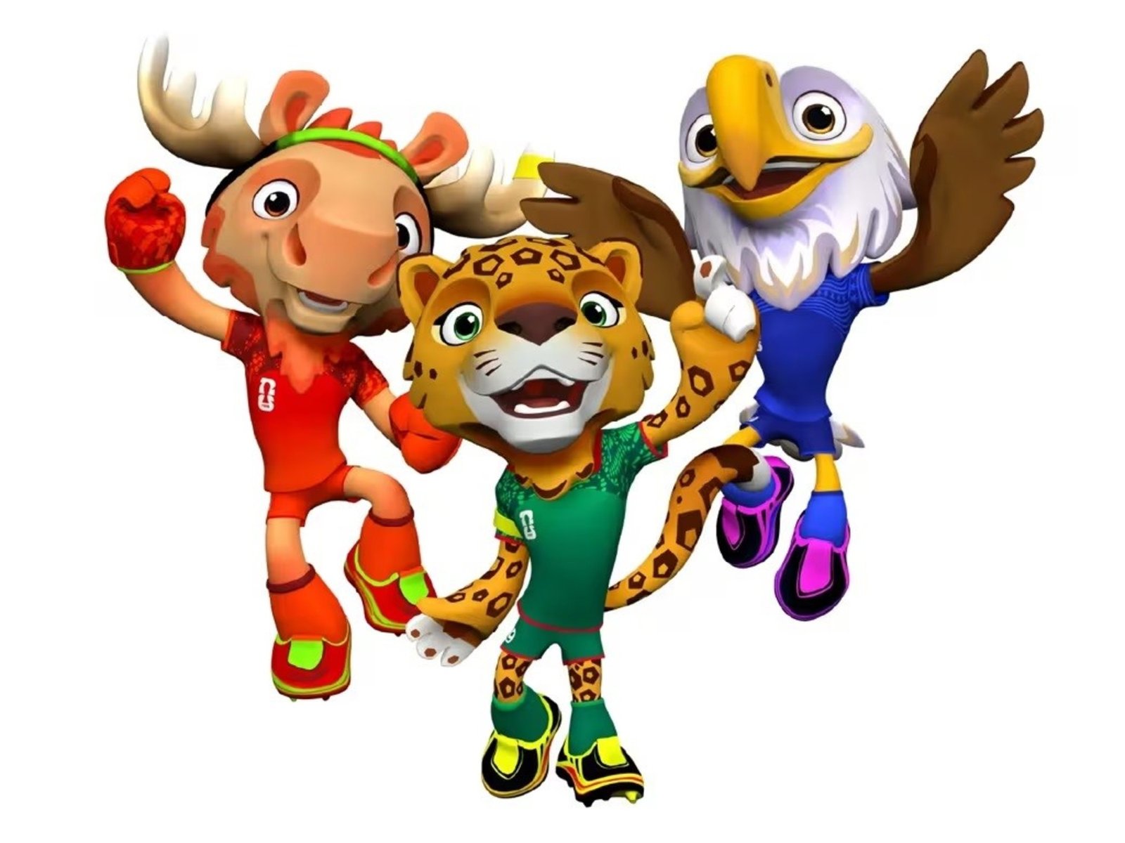 la FIFA presentó las tres mascotas que representarán a Canadá, México y Estados Unidos en la Copa del año próximo