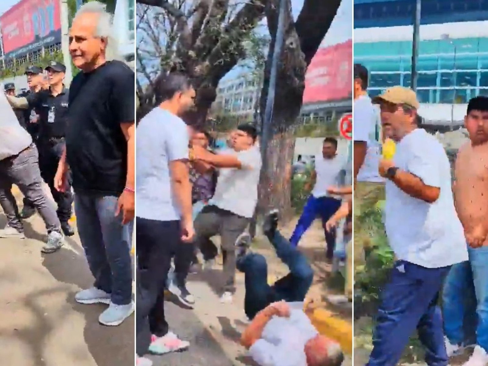 Batalla campal entre taxistas y choferes de aplicación por los pasajeros de Aeroparque