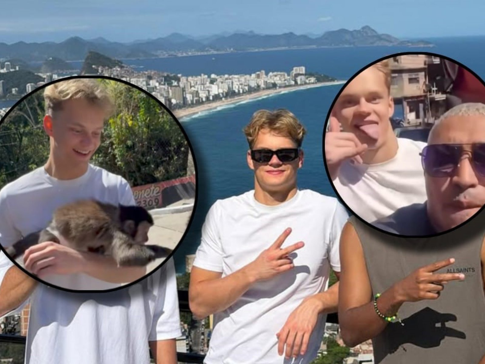 Paul Aron mostró sus exóticas vacaciones en Brasil: recorrió una favela y estuvo rodeado de monos :: Olé