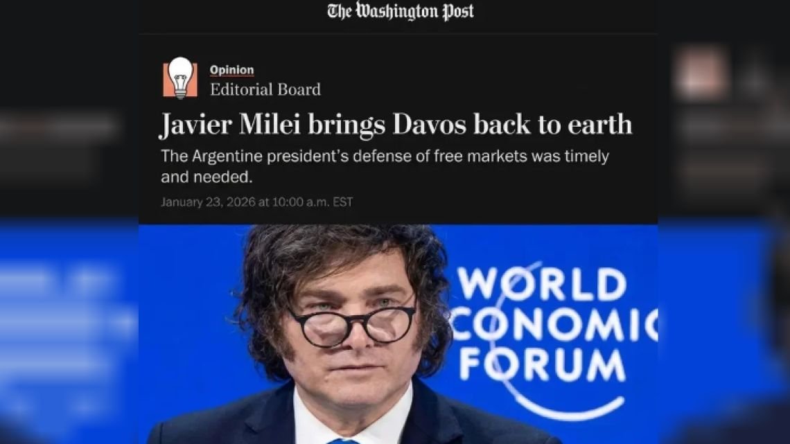 El ‘Washington Post’ aplaudió a Milei: “Su defensa del libre mercado trajo a Davos de vuelta a la tierra”