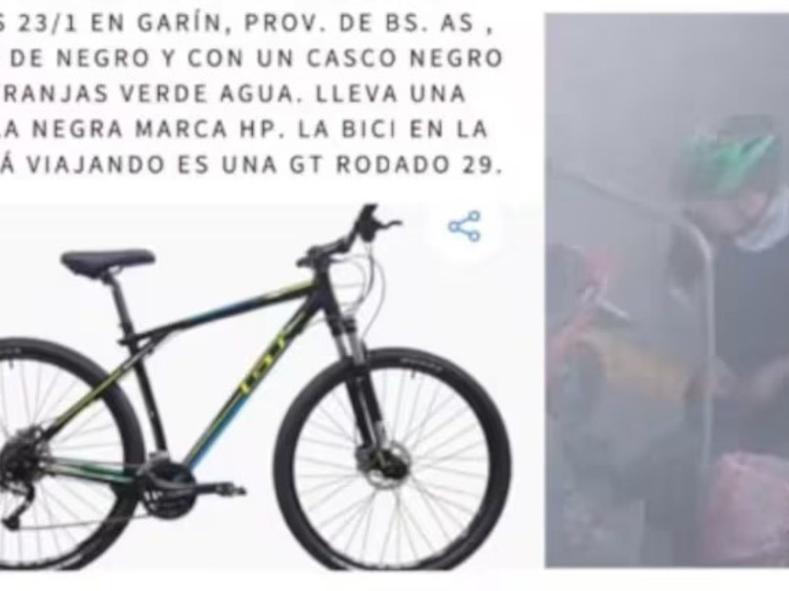 Encontraron al joven que salió en bicicleta, dijo que se iba “a la Cordillera” y estuvo tres días desaparecido