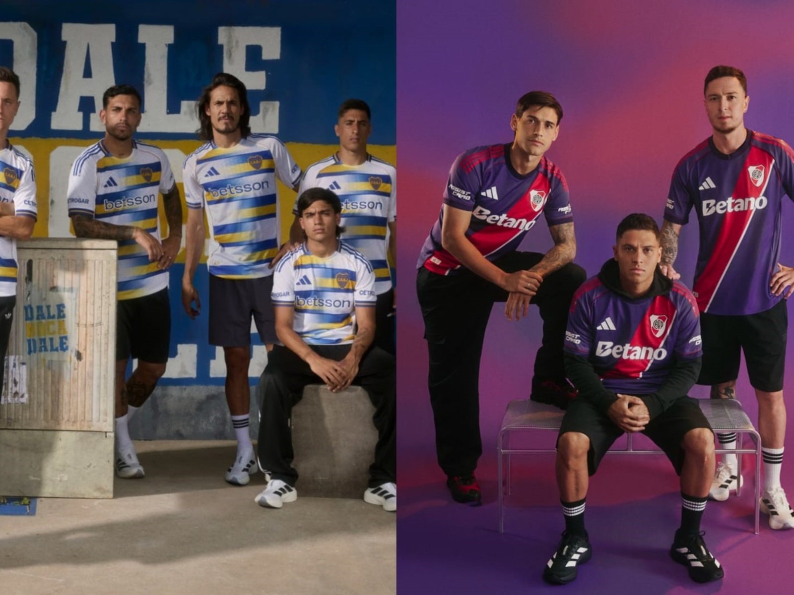 Boca y River presentaron su nuevas camisetas alternativas