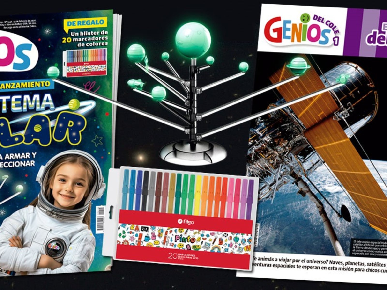 Con un sistema solar para armar, la revista Genios acompaña a los chicos en la vuelta al cole