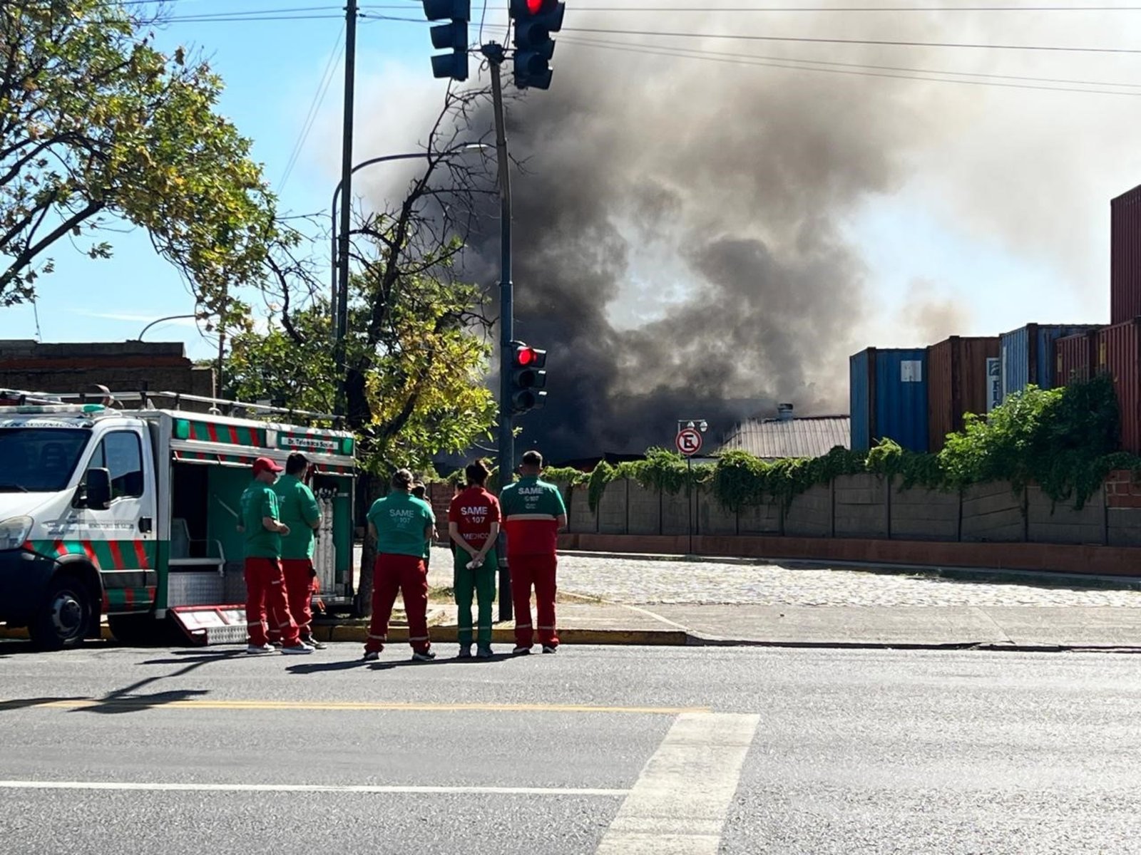 Se incendió un depósito judicial en el predio de la Policía Federal en Barracas