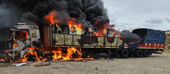 Tragedia en Astra: murió un chofer tras incendiarse su camión