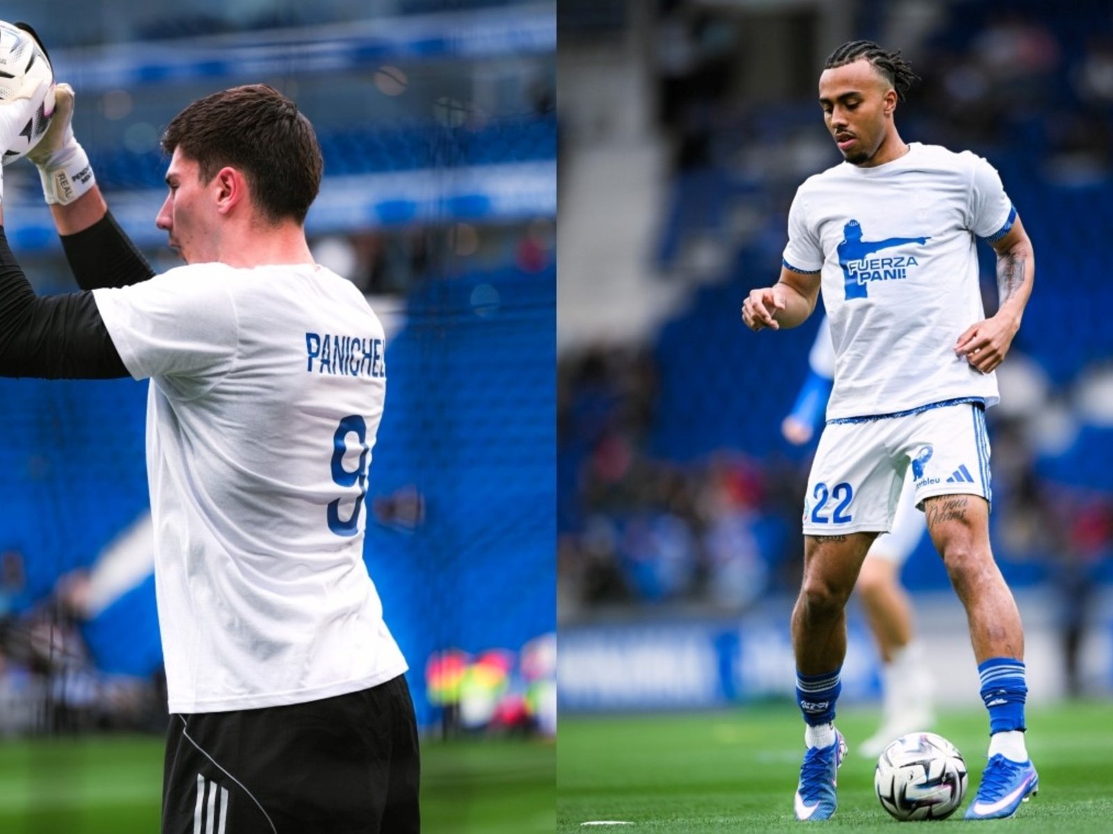 Los homenajes del Racing de Estrasburgo a Panichelli en el partido ante el Niza :: Olé