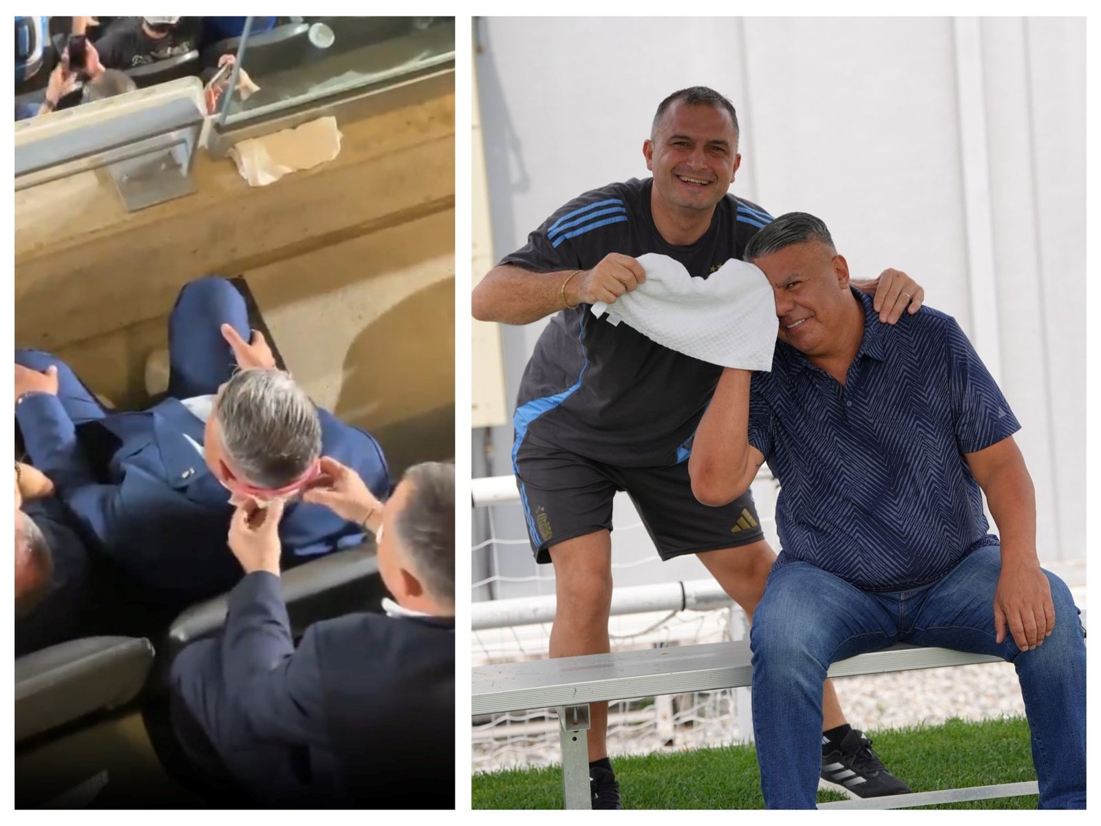 Luciano Nakis explicó por qué le secó la nuca a Claudio Tapia en la semifinal entre Argentina y Canadá :: Olé