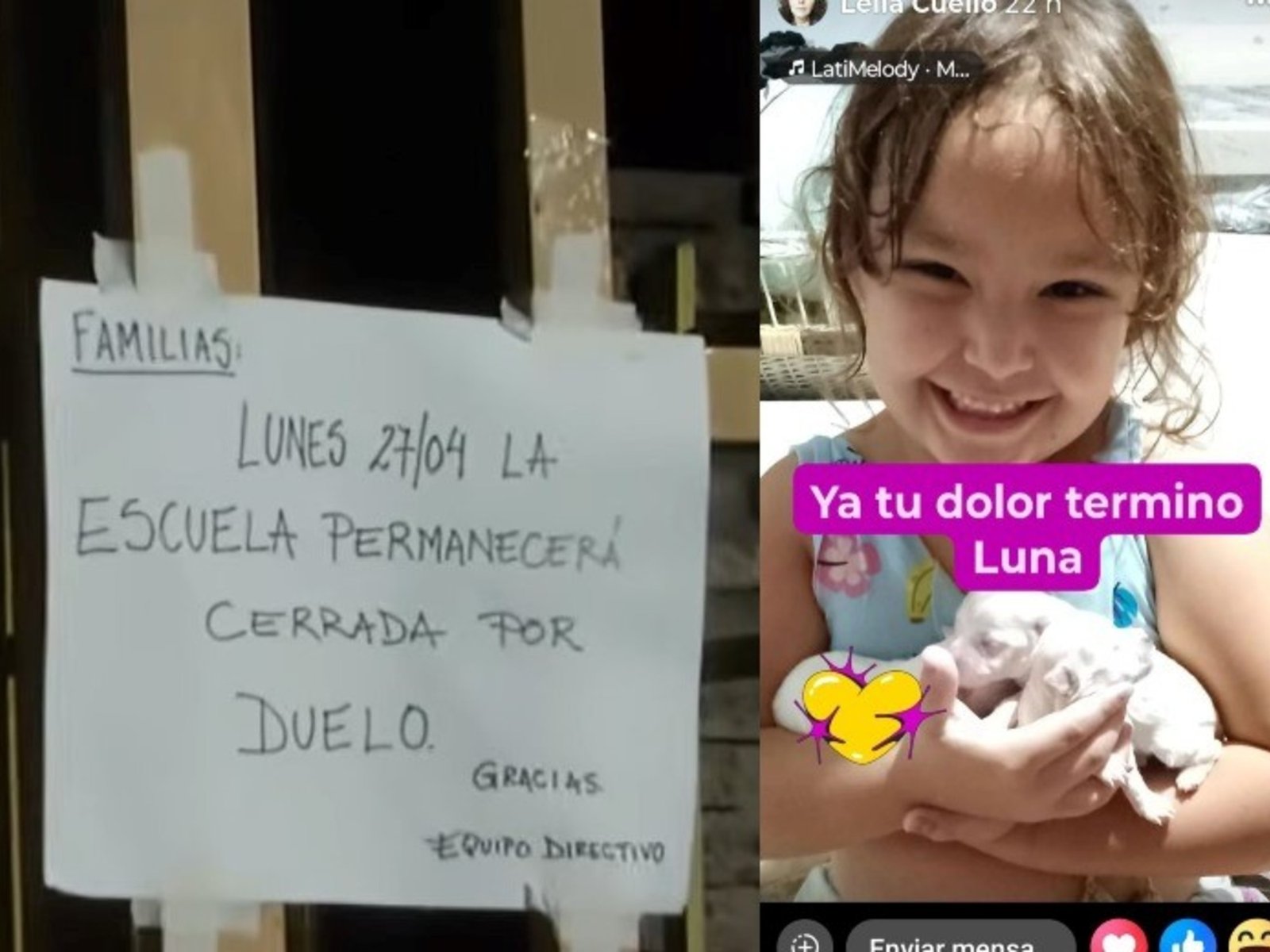 una nena de 6 años se tropezó con los cordones durante un recreo y murió al golpearse contra un banco de cemento