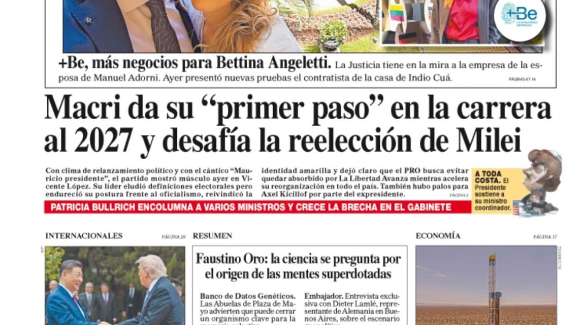 La tapa de Diario PERFIL