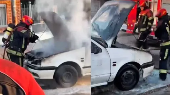 Se incendió un auto mientras circulaba por Rawson