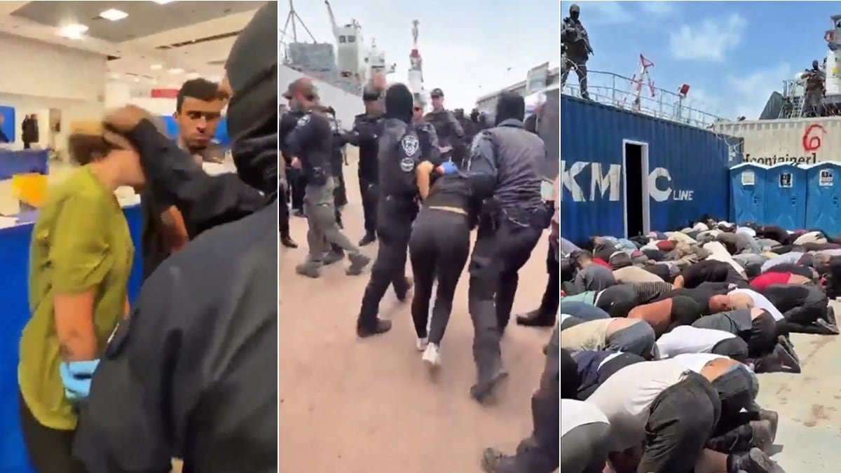 Un ministro ultra de Israel se graba junto a detenidos de la flotilla arrodillados y maniatados