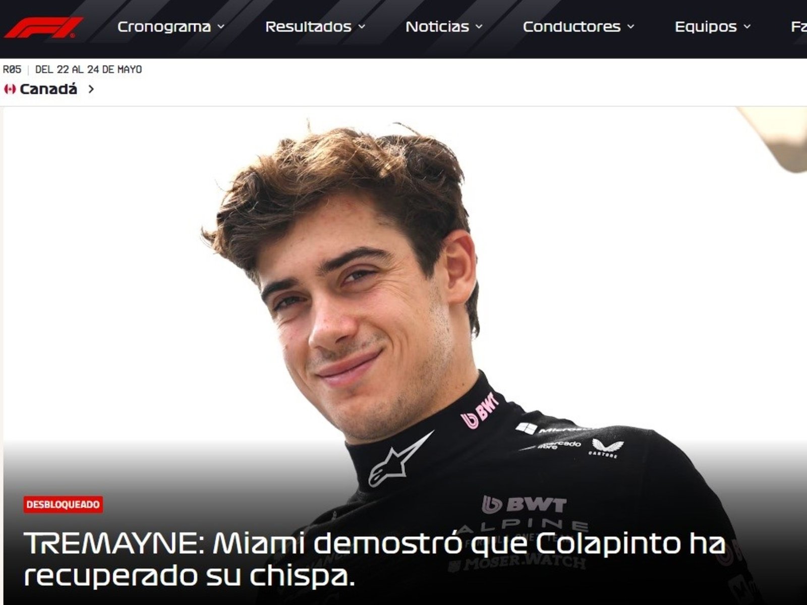escribieron una columna especial sobre el piloto argentino y lo compararon con Ayrton Senna