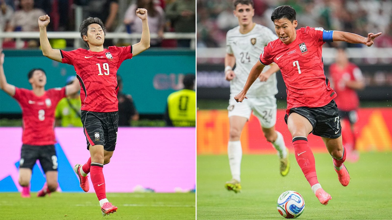 Los futbolistas de Corea del Sur Lee Kang In y Heung Min Son, durante el Mundial de 2026.